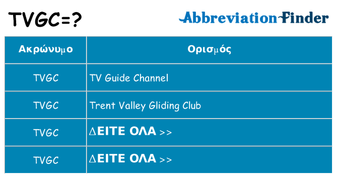 Τι σημαίνει tvgc ηρεμήσει