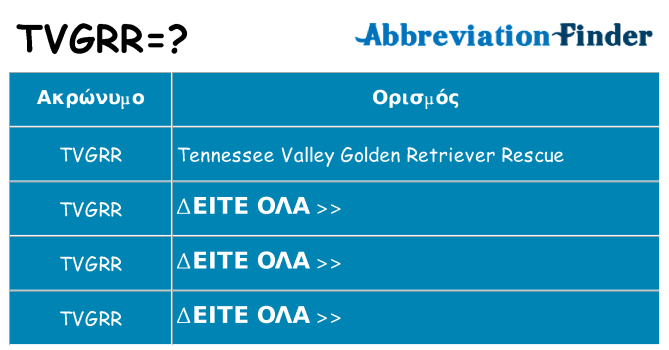 Τι σημαίνει tvgrr ηρεμήσει