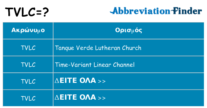 Τι σημαίνει tvlc ηρεμήσει
