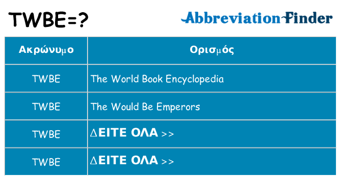 Τι σημαίνει twbe ηρεμήσει