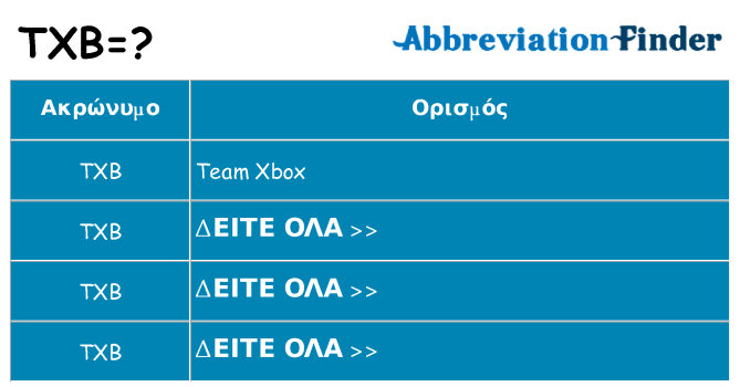 Τι σημαίνει txb ηρεμήσει
