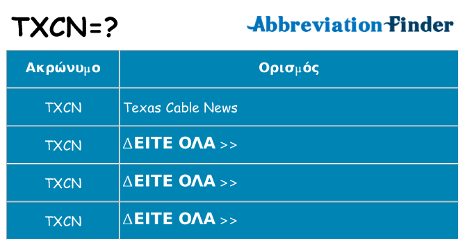 Τι σημαίνει txcn ηρεμήσει