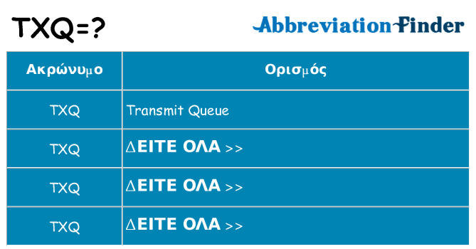 Τι σημαίνει txq ηρεμήσει
