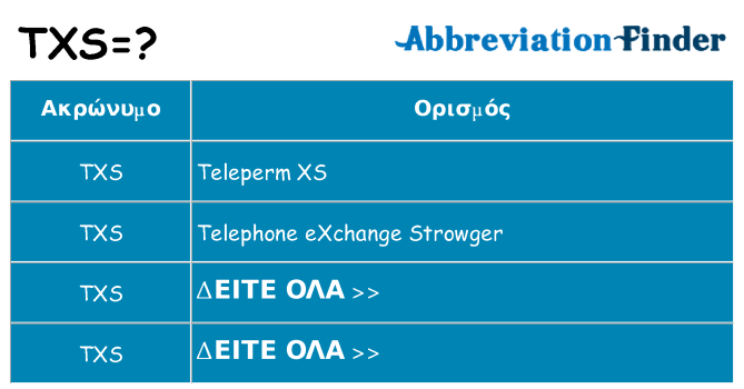Τι σημαίνει txs ηρεμήσει