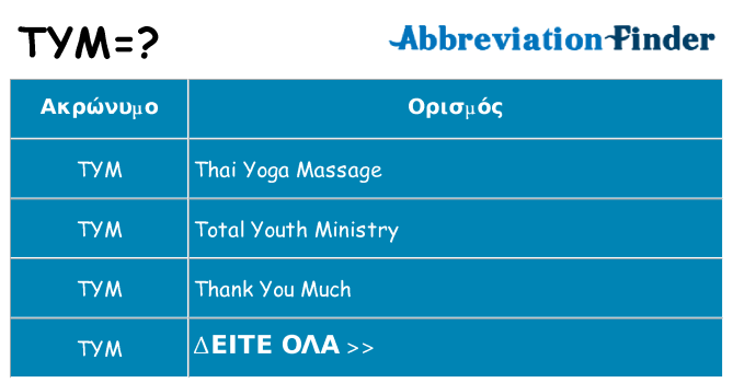 Τι σημαίνει tym ηρεμήσει