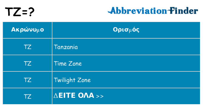 Τι σημαίνει tz ηρεμήσει