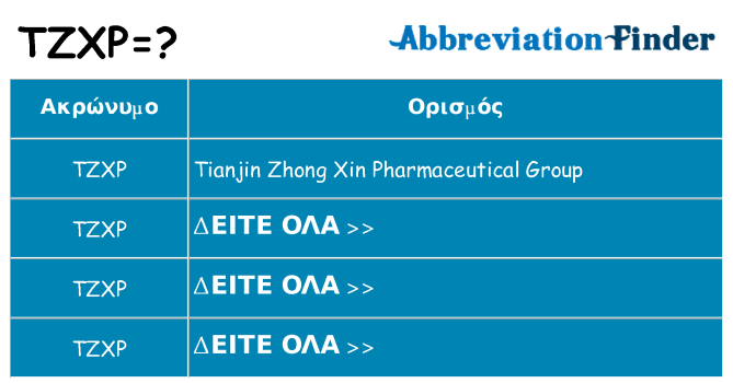Τι σημαίνει tzxp ηρεμήσει