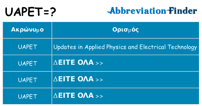 Τι σημαίνει uapet ηρεμήσει