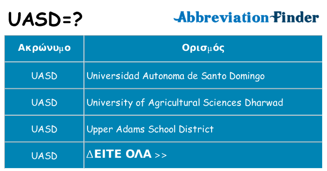 Τι σημαίνει uasd ηρεμήσει