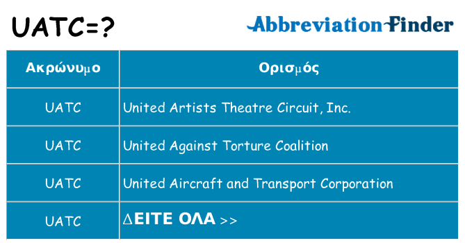 Τι σημαίνει uatc ηρεμήσει