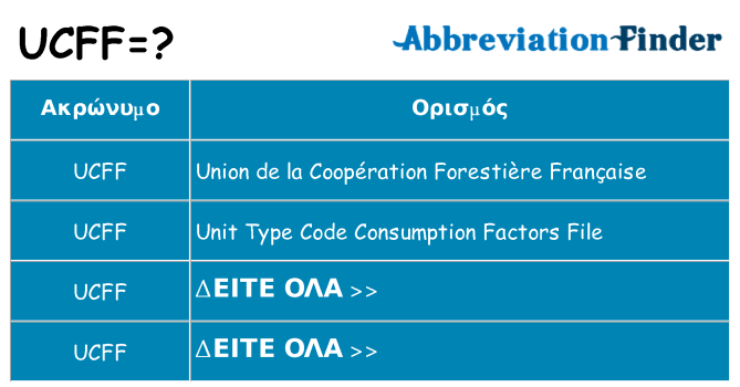 Τι σημαίνει ucff ηρεμήσει