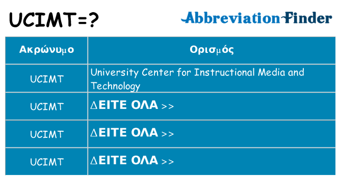 Τι σημαίνει ucimt ηρεμήσει