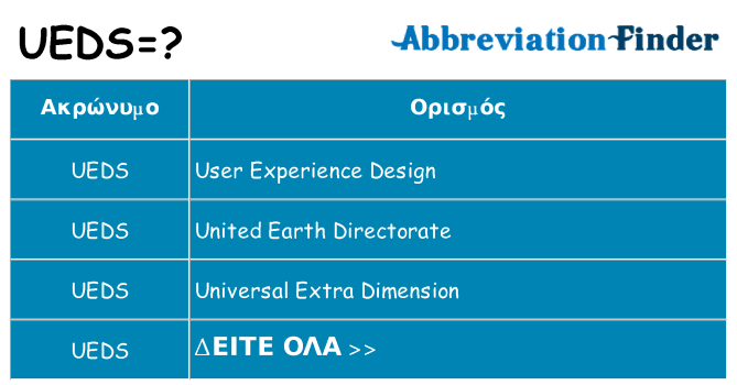 Τι σημαίνει ueds ηρεμήσει