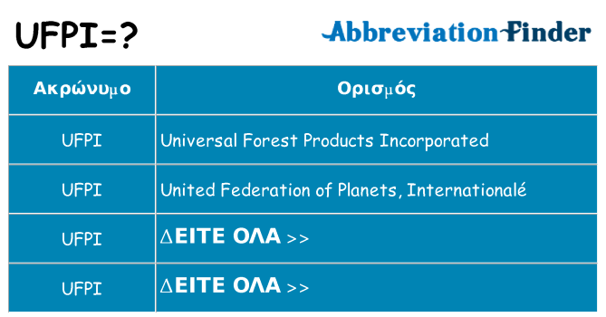 Τι σημαίνει ufpi ηρεμήσει