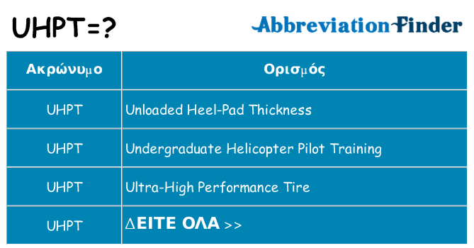Τι σημαίνει uhpt ηρεμήσει