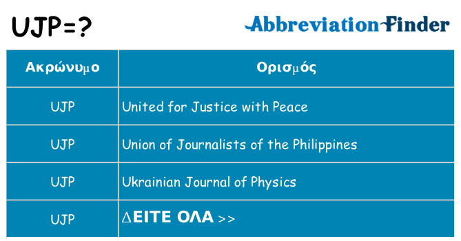 Τι σημαίνει ujp ηρεμήσει