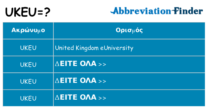 Τι σημαίνει ukeu ηρεμήσει