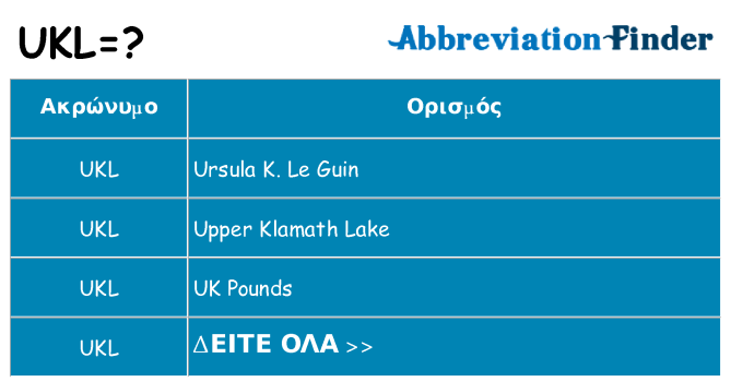 Τι σημαίνει ukl ηρεμήσει