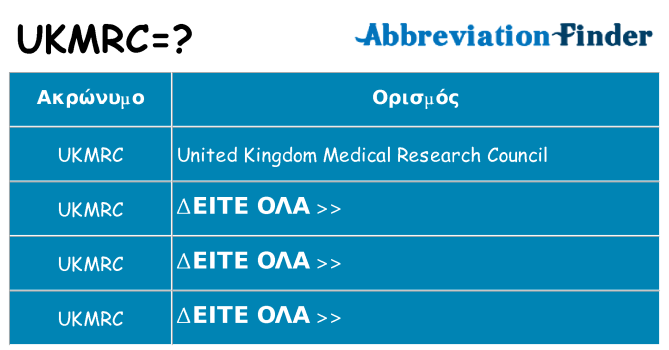 Τι σημαίνει ukmrc ηρεμήσει