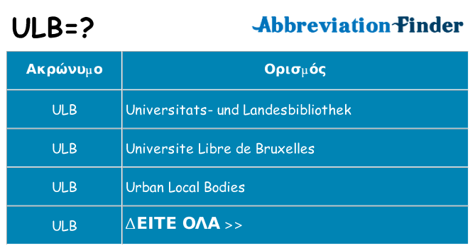 Τι σημαίνει ulb ηρεμήσει