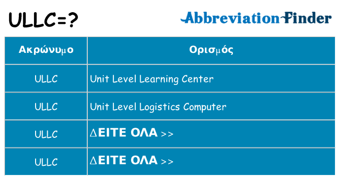 Τι σημαίνει ullc ηρεμήσει