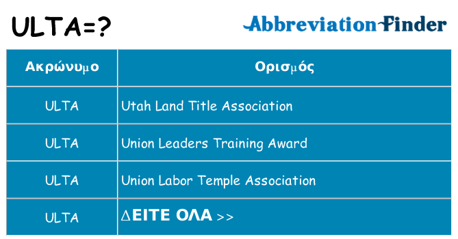 Τι σημαίνει ulta ηρεμήσει