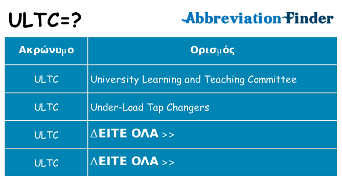 Τι σημαίνει ultc ηρεμήσει