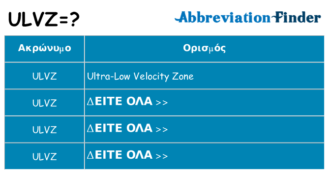 Τι σημαίνει ulvz ηρεμήσει