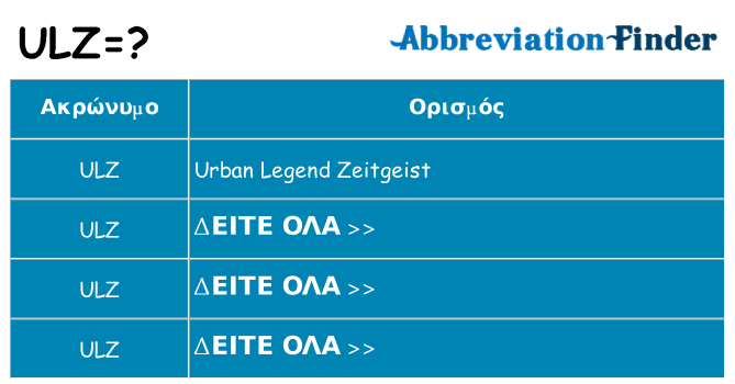 Τι σημαίνει ulz ηρεμήσει