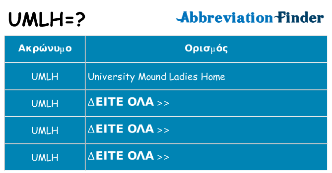 Τι σημαίνει umlh ηρεμήσει