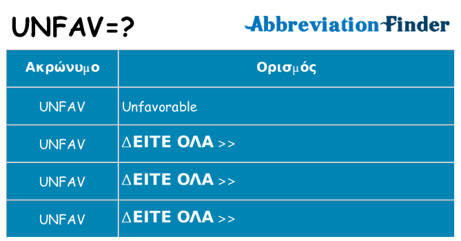 Τι σημαίνει unfav ηρεμήσει
