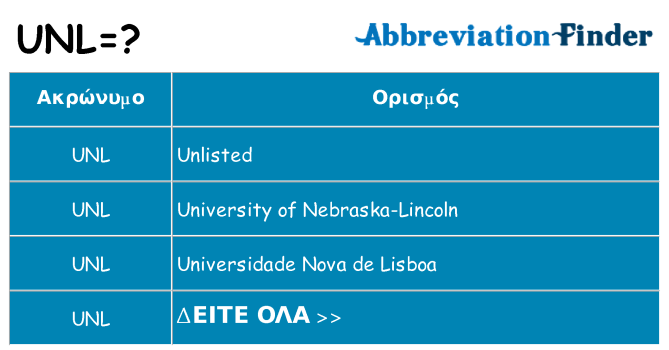 Τι σημαίνει unl ηρεμήσει