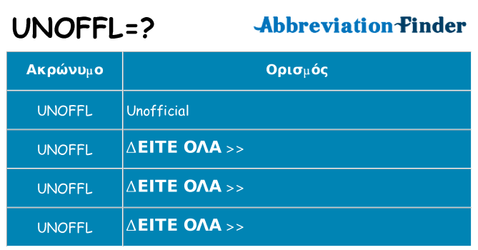 Τι σημαίνει unoffl ηρεμήσει
