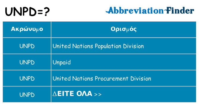 Τι σημαίνει unpd ηρεμήσει