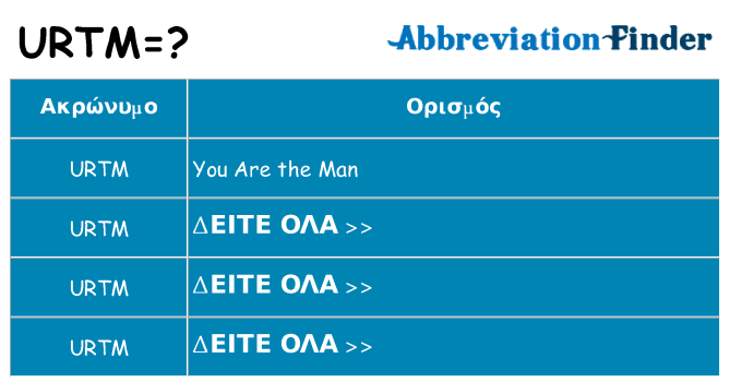 Τι σημαίνει urtm ηρεμήσει