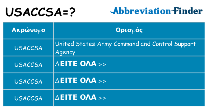 Τι σημαίνει usaccsa ηρεμήσει