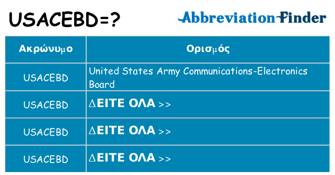 Τι σημαίνει usacebd ηρεμήσει