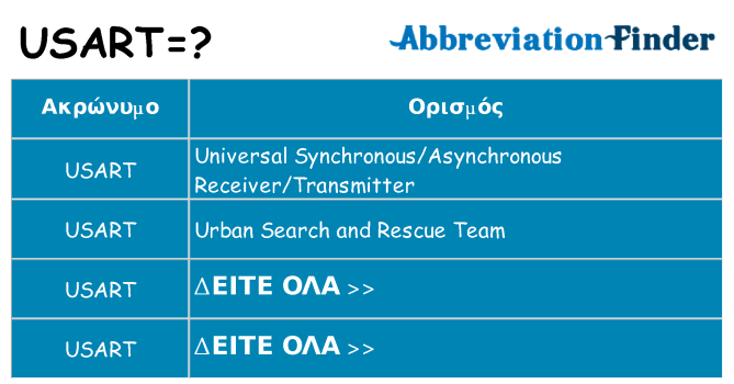 Τι σημαίνει usart ηρεμήσει