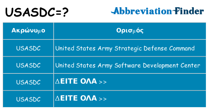 Τι σημαίνει usasdc ηρεμήσει