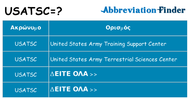 Τι σημαίνει usatsc ηρεμήσει