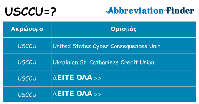 Τι σημαίνει usccu ηρεμήσει
