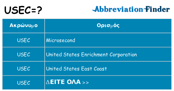 Τι σημαίνει usec ηρεμήσει