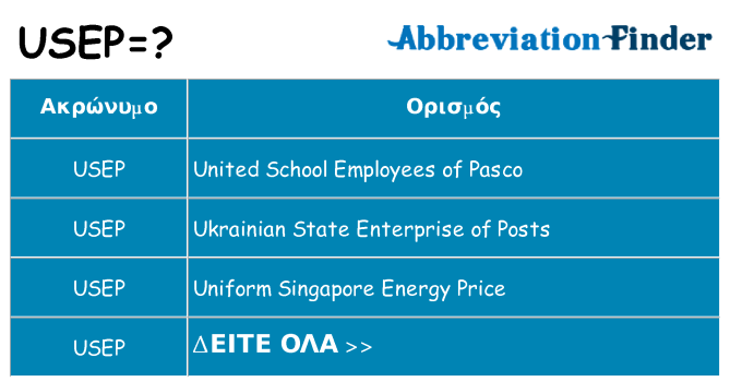 Τι σημαίνει usep ηρεμήσει