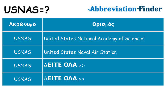 Τι σημαίνει usnas ηρεμήσει