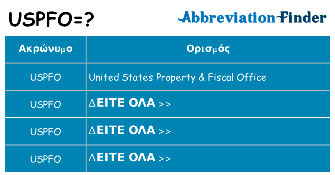 Τι σημαίνει uspfo ηρεμήσει