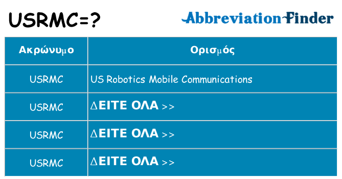 Τι σημαίνει usrmc ηρεμήσει