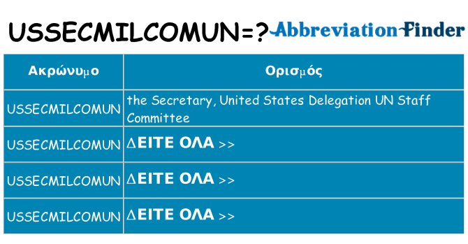 Τι σημαίνει ussecmilcomun ηρεμήσει