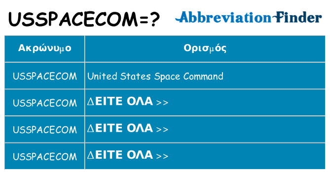Τι σημαίνει usspacecom ηρεμήσει