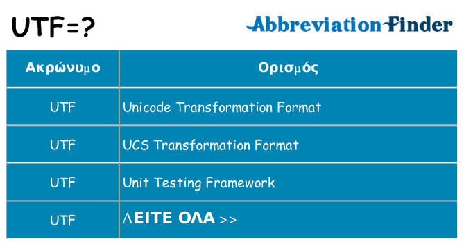 Τι σημαίνει utf ηρεμήσει
