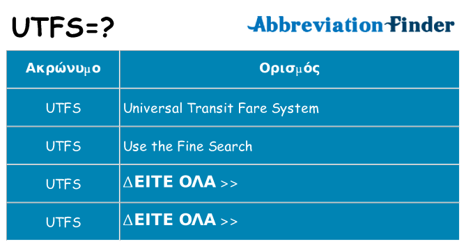 Τι σημαίνει utfs ηρεμήσει